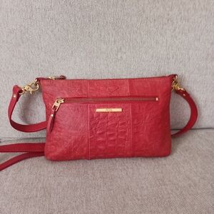 Mona Red Embbosed  Crossbody Bag